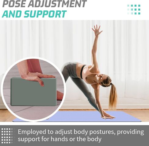 Yoga Block, Yoga Bricks Supportive Latex-Free EVA Foam, Soft Non-Slip Exercise Blocks, Yoga Accessories for Pilates, Meditation, Balance, Stretching and Deep Poses in Kuwait