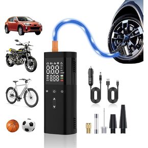 ضاغط الهواء المحمول في إطارات الإطارات ، مضخة هواء 150psi لإطارات السيارات مع بطارية 25000 مللي أمبير في الساعة ، ومضخة الهواء المحمولة 5x أسرع مع مقياس الضغط الرقمي للسيارات وسيارات الدفع الرباعي وإطارات الدراجات والدراجات النارية والكرة وما إلى ذلك. in Saudi Arabia