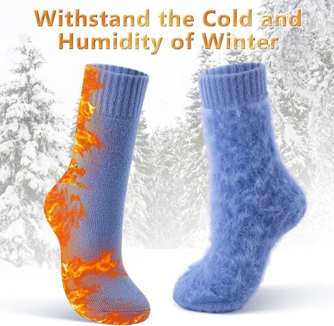 SISOSOCK Thermal Warm Soft Cozy Fluffy Socks for Women, Extreme Cold Weather Thick Heated Socks, Plush Winter Gifts for Women in Kuwait