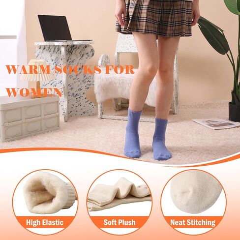 الجوارب الناعمة الناعمة الدافئة ذات الدفء الحراري للنساء للنساء ، والطقس الشديد الجوارب السميكة السميكة ، وهدايا الشتاء الفخمة للنساء in Kuwait
