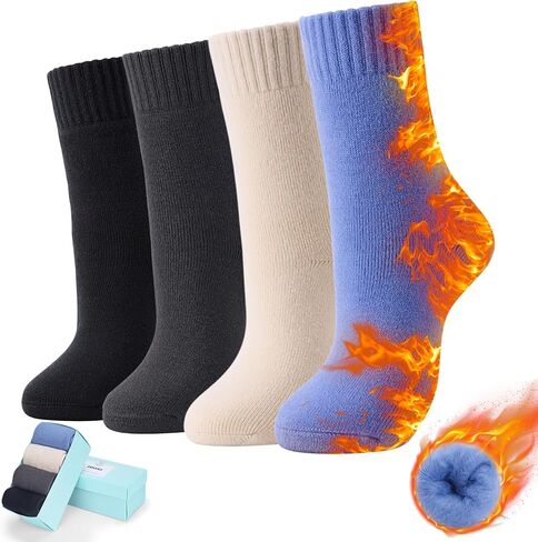 الجوارب الناعمة الناعمة الدافئة ذات الدفء الحراري للنساء للنساء ، والطقس الشديد الجوارب السميكة السميكة ، وهدايا الشتاء الفخمة للنساء in Kuwait