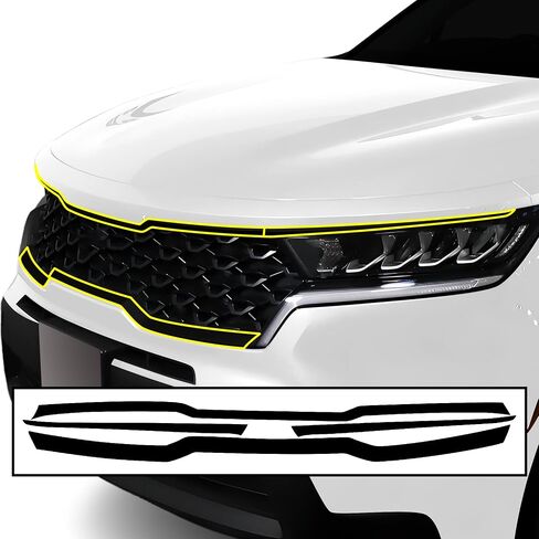 BOGAR TECH DESIGNS Side Window Chrome Delete Overlay Compatible with Kia Sorento 2021-2025, Gloss Black in Saudi Arabia