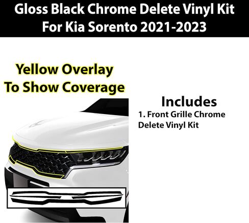 BOGAR TECH DESIGNS Side Window Chrome Delete Overlay Compatible with Kia Sorento 2021-2025, Gloss Black in Saudi Arabia
