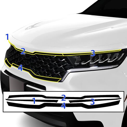 BOGAR TECH DESIGNS Side Window Chrome Delete Overlay Compatible with Kia Sorento 2021-2025, Gloss Black in Saudi Arabia
