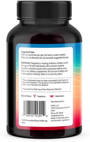 KJHD Shilajit Ashwagandha Gummies with Sea Moss ، Beet Root ، Lion’s Mane Mushroom & Black Seed Oil - ملحق Superfood الأعشاب العضوية - 60 Gultgan Gummies in Kuwait