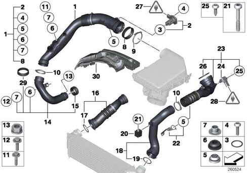 5pcs fkm viton or.01.30007 محرك أنبوب تناول المحرك O-Ring 13627532318 لـ BMW N54 N51 N53 N55 M52 M54 in Saudi Arabia