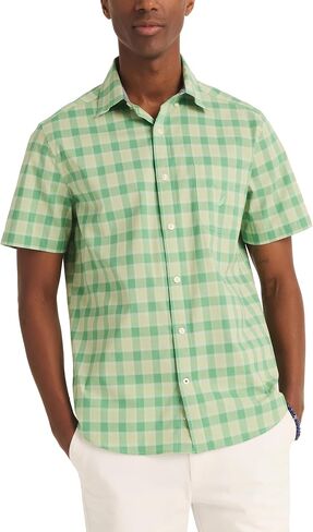 Nautica Men's Sustainably Crafted Plaid Short-Sleeve Shirt in Saudi Arabia