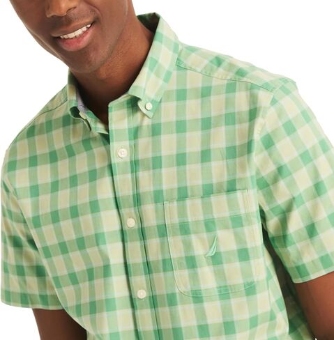 Nautica Men's Sustainably Crafted Plaid Short-Sleeve Shirt in Saudi Arabia