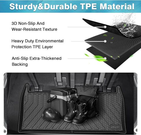 Mixsuper Cargo Liner for Kia Carnival MPV 2022-2024 (Non-Hybrid Models Only) Rear Trunk Liner for Carnival Accessories All Weather Cargo Trunk Mat Behind The 3rd Row Black in Kuwait