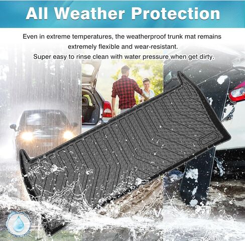 Mixsuper Cargo Liner for Kia Carnival MPV 2022-2024 (Non-Hybrid Models Only) Rear Trunk Liner for Carnival Accessories All Weather Cargo Trunk Mat Behind The 3rd Row Black in Kuwait