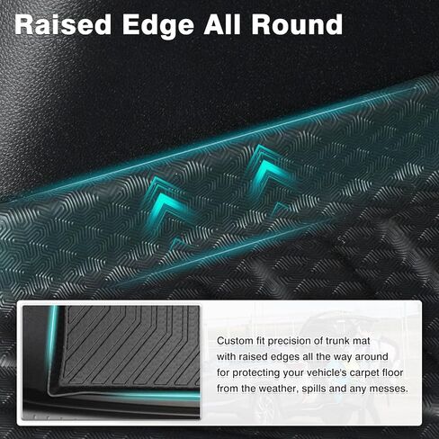 Mixsuper Cargo Liner for Kia Carnival MPV 2022-2024 (Non-Hybrid Models Only) Rear Trunk Liner for Carnival Accessories All Weather Cargo Trunk Mat Behind The 3rd Row Black in Kuwait