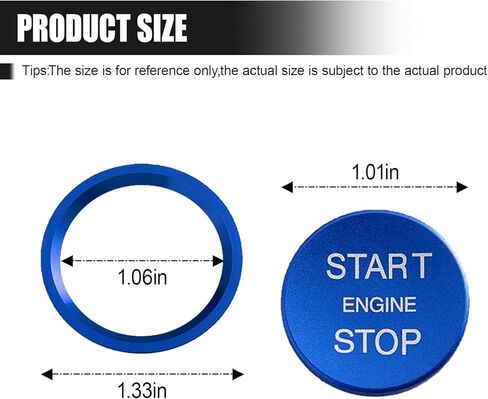 محرك السيارة Start Stop Push Cover Botton ، Aluminium Auto Key مفتاح الإشعال مفتاح الإشعال الحامي ، وملحقات زر التبديل الداخلي للسيارة لـ Audi A4 LA5 A6 Q3 Q7 (أحمر) in Saudi Arabia