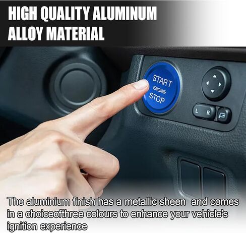 محرك السيارة Start Stop Push Cover Botton ، Aluminium Auto Key مفتاح الإشعال مفتاح الإشعال الحامي ، وملحقات زر التبديل الداخلي للسيارة لـ Audi A4 LA5 A6 Q3 Q7 (أحمر) in Saudi Arabia
