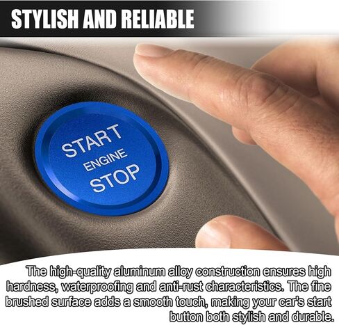 محرك السيارة Start Stop Push Cover Botton ، Aluminium Auto Key مفتاح الإشعال مفتاح الإشعال الحامي ، وملحقات زر التبديل الداخلي للسيارة لـ Audi A4 LA5 A6 Q3 Q7 (أحمر) in Saudi Arabia