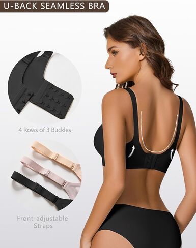 Avidlove Wireless Seamless Bras for Women No Underwire Padded Bra Full Coverage Comfortable Bras V Neck Everyday Bra in Saudi Arabia