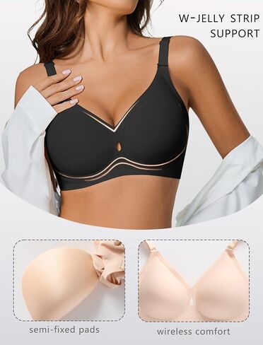 Avidlove Wireless Seamless Bras for Women No Underwire Padded Bra Full Coverage Comfortable Bras V Neck Everyday Bra in Saudi Arabia