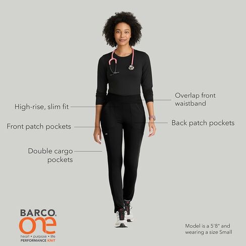 Barco One Performance متماسكة ، سابقة سابقة للنساء-سراويل أسود ، 6 جيبات متوسطة الارتفاع مع امتداد 360 spandex in Saudi Arabia