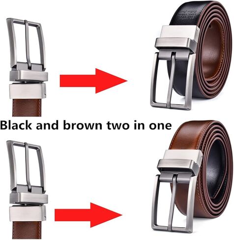 Men's Belt,Reversible Belt 1.25" For Gift Mens Casual Golf Dress pants shirts,One Reverse For 2 Sides in Saudi Arabia