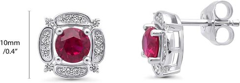 BERRICLE Sterling Silver Flower Cubic Zirconia CZ Halo Anniversary Stud Earrings for Women, Rhodium Plated in Saudi Arabia