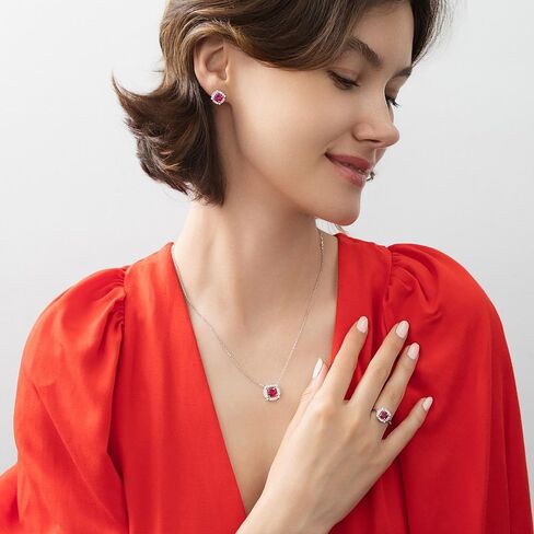 BERRICLE Sterling Silver Flower Cubic Zirconia CZ Halo Anniversary Stud Earrings for Women, Rhodium Plated in Saudi Arabia