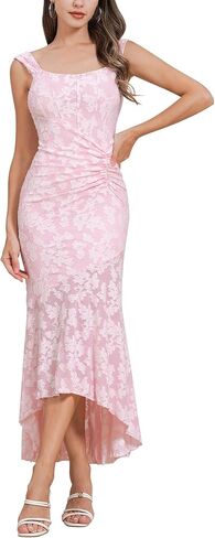 نساء الأزهار جاكار روكيد حورية البحر حافة الجسم bodycon cami maxi فستان الخروج in Kuwait