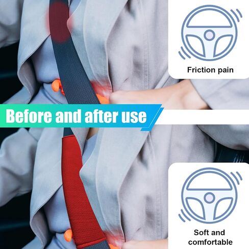 2pcs وسادات حزام مقعد السيارة الطويلة ، وسادة حزام كتف حزام الأمان الناعم من أجل قيادة الراحة ، وسادة حزام مقعد السيارة ، وسادة تسخير حماية رقبتك وكتفك (أسود) in Saudi Arabia