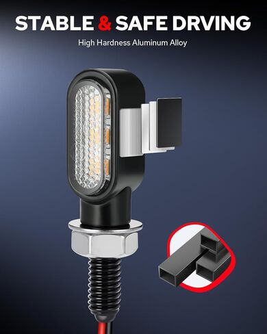 Benlari 2pcs دراجة نارية Mini LED إشارات مع مصابيح الجري ، وضوء فرامل الإشارة الأمامية والخلفية 12 فولت مناسبة لهارلي هوندا سوزيكي ياماها كاواساكي (دخان) in Kuwait