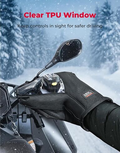 قفازات Kemimoto ترقية ATV ، قفازات مقود دراجة نارية مقاومة للرياح مع نوافذ TPU ، متوافقة مع Can Am Sportsman Grizzly Fourstrax Scrambler معظم ATVs in Kuwait
