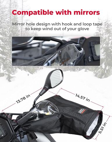 قفازات Kemimoto ترقية ATV ، قفازات مقود دراجة نارية مقاومة للرياح مع نوافذ TPU ، متوافقة مع Can Am Sportsman Grizzly Fourstrax Scrambler معظم ATVs in Kuwait
