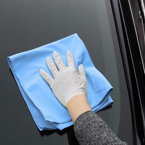 Mr. Lustre Microfiber Glass Cleaning Towels for Cars – 16 x 16 in, Ultra-Fine, Streak-Free, Lint-Free, Scratch-Free Auto Detailing Cloths, Window & Car Towel, Removes Water Spots, Blue (6-Pack) in Saudi Arabia