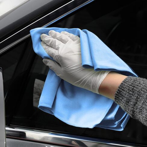 Mr. Lustre Microfiber Glass Cleaning Towels for Cars – 16 x 16 in, Ultra-Fine, Streak-Free, Lint-Free, Scratch-Free Auto Detailing Cloths, Window & Car Towel, Removes Water Spots, Blue (6-Pack) in Saudi Arabia
