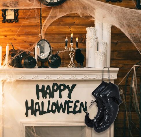 Gift Boutique 11 Inch Vintage Halloween Witch Shoes Hanging Retro Pair of Witches Shoe Ornament for Indoor & Outdoor Door Wall Party Home Decorations in Saudi Arabia