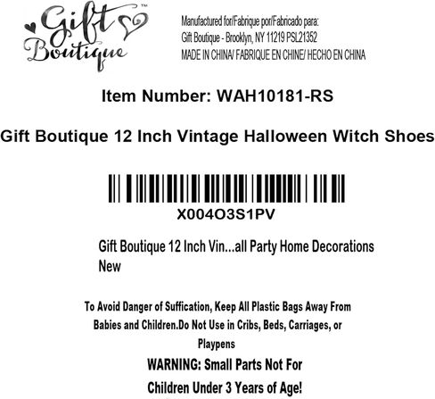 Gift Boutique 11 Inch Vintage Halloween Witch Shoes Hanging Retro Pair of Witches Shoe Ornament for Indoor & Outdoor Door Wall Party Home Decorations in Saudi Arabia