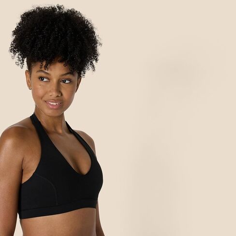 Amazon Essentials Women's Active FormFlex Buttery Soft Light Support Halter V-Neck Sports Bra in Saudi Arabia