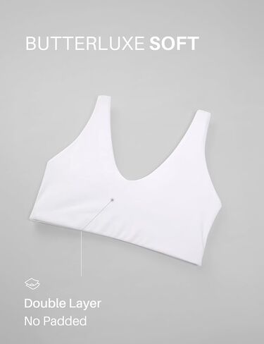 CRZ YOGA Butterluxe Soft Double Lined Sports Bras for Women Scoop Neck Adjustable Straps Yoga Crop Top Lounge Cami Non Padded in Saudi Arabia