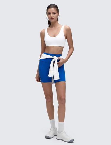 CRZ YOGA Butterluxe Soft Double Lined Sports Bras for Women Scoop Neck Adjustable Straps Yoga Crop Top Lounge Cami Non Padded in Saudi Arabia