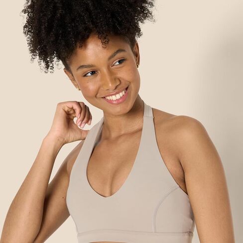 Amazon Essentials Formflex Formflex Buttery Soft Light Active Halter V-Neck Sports Bra in Kuwait