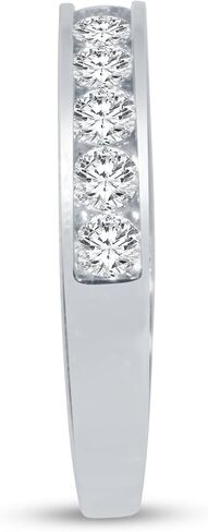 صلبة 14K الذهب الأبيض 3.5 ملم جولة قطع ثمانية الحجر الخاتم حلقة الزفاف فرقة الزفاف CZ مكعب Zirconia 3/4 CTTW. in Saudi Arabia