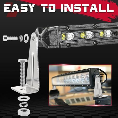 OFFROADTOWN Light Bar Mounting Brackets Universal LED Bar Side Mounts Bracket Kits for Straight or Curved Led Light Bar 2 Pack Adjustable Light bar mounts for Truck Jeep Pickup Offroad UTV ATV in Saudi Arabia
