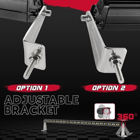 OFFROADTOWN Light Bar Mounting Brackets Universal LED Bar Side Mounts Bracket Kits for Straight or Curved Led Light Bar 2 Pack Adjustable Light bar mounts for Truck Jeep Pickup Offroad UTV ATV in Saudi Arabia