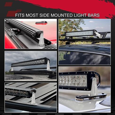 OFFROADTOWN Light Bar Mounting Brackets Universal LED Bar Side Mounts Bracket Kits for Straight or Curved Led Light Bar 2 Pack Adjustable Light bar mounts for Truck Jeep Pickup Offroad UTV ATV in Saudi Arabia