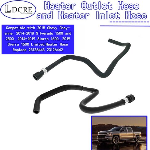Heater Outlet Hose and Heater Inlet Hose Compatible with 2018 Chevy Cheyenne, 2014-2018 Silverado 1500 and 2500, 2014-2019 Sierra 1500, 2019 Sierra 1500 Limited, 23126443 23126442 in Saudi Arabia