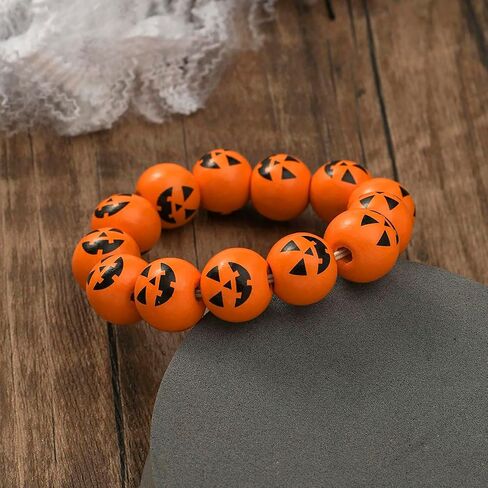 2025 سوار Halloween Pumpkin Spider للنساء سوار حبة الخشب القابلة للتعديل للهدية هدايا مهرجان الهالوين للمجوهرات in Kuwait