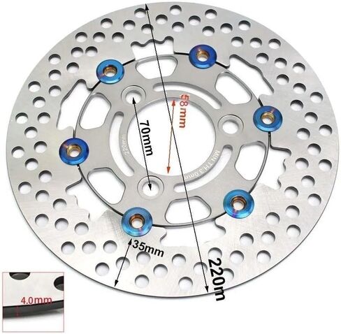 Motorcycle Brake Disc Motorcycle Floating Disk Rotor Brake Caliper For Y&AMAHA For H&ONDA Universal 3 Hole Front Rear Wheel Scooters Disc Brake 220mm(Red 220mm) in Saudi Arabia