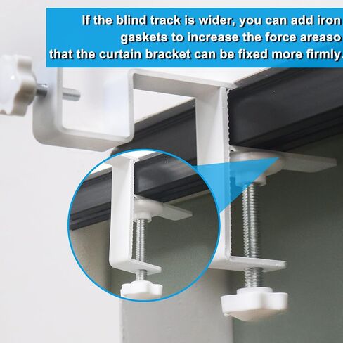 Inside Integrated Blind Curtain Rod Bracket Set, 0.8-2.3 Inch Wide Track, Drill-Free Installation& Tool-Free, Includes Guide and Magnetic Curtain Buckle White 2pcs(US Patent Application) in Kuwait