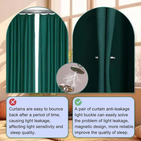 Inside Integrated Blind Curtain Rod Bracket Set, 0.8-2.3 Inch Wide Track, Drill-Free Installation& Tool-Free, Includes Guide and Magnetic Curtain Buckle White 2pcs(US Patent Application) in Kuwait