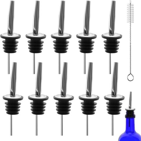 12/24/48 Pack Pour Spouts for Liquor Bottles, Liquor Pour Stainless Steel Classic Bottle Speed Pourers with Tapered Spout，Free Flow Pourers，Most Fit Classic Bottle's Lip 3/4" (12PC) in Kuwait