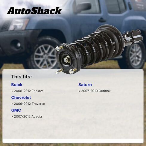 AutoShack Front Complete Strut & Coil Spring Assembly Set for Buick Enclave Saturn Outlook 2007-2012 GMC Acadia 2009-2012 Chevrolet Traverse | Driver or Passenger Side Replacement Kit CST100416 in Saudi Arabia