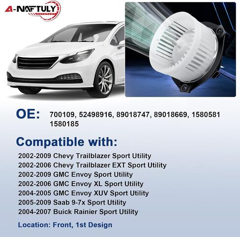 مروحة محرك المنفاخ AC تناسب Chevy Trailblazer GMC Envoy 2002 2003 2004 2005 2006 2007 2008 2008 ، HVAC Heater Blower يحل محل 700109 in Kuwait