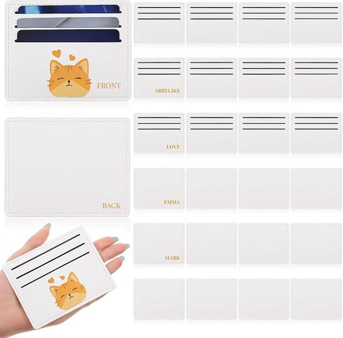 Abbylike 36 pcs الحد الأدنى من بطاقة الائتمان الائتمانية بالجملة الجلدية ليزر النقش الأمامي جيب نحيف محفظة RFID حظر للنساء الرجال يسافرون هدايا DIY in Saudi Arabia